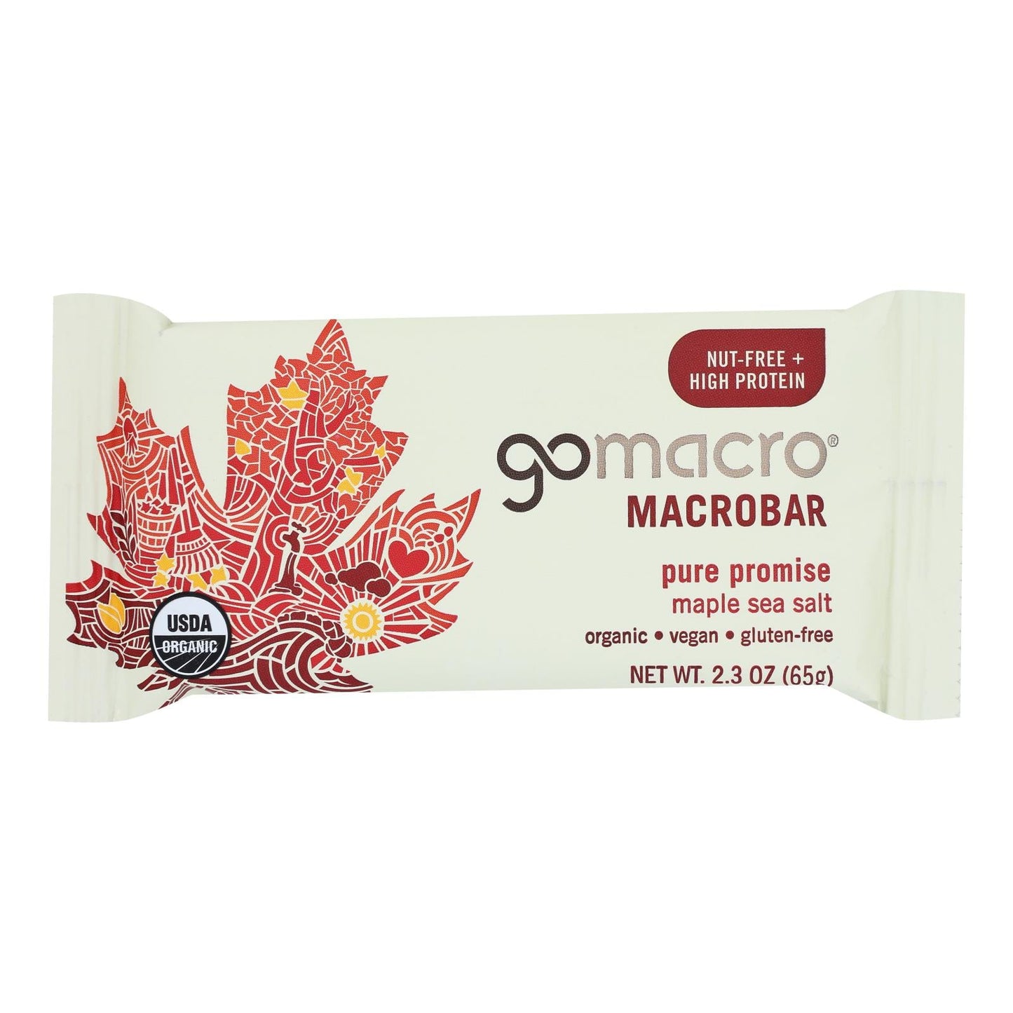 Gomacro MacroBar Maple Sea Salt, 2.3 Oz., Pack of 12