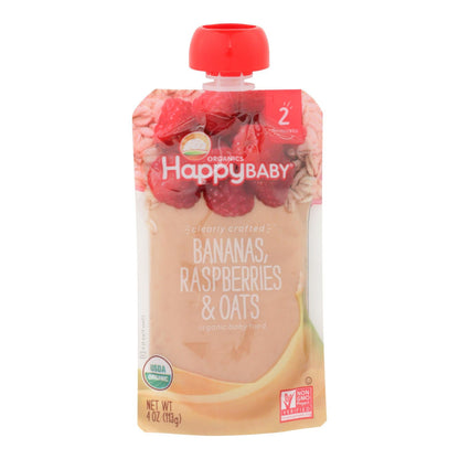Happy Baby Clearly Crafted Bananas, Raspberries and Oats - 16 Packets (4 Oz. Each)