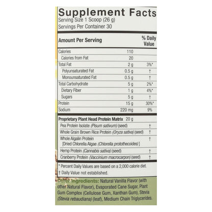 Genceutic Naturals Plant-Based Protein: Vanilla Craze (1.65 Lbs)