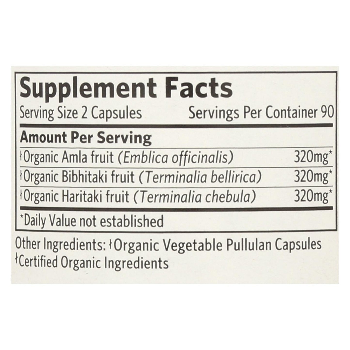 Organic India Triphala Digestion & Colon Cleanse Support, 180 Vegan Capsules