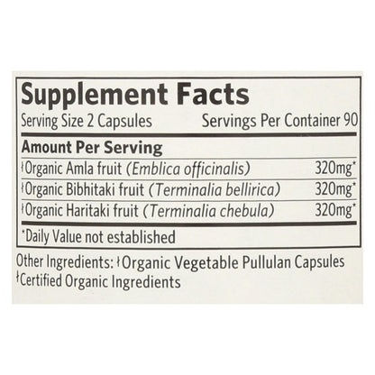 Organic India Triphala Digestion & Colon Cleanse Support, 180 Vegan Capsules
