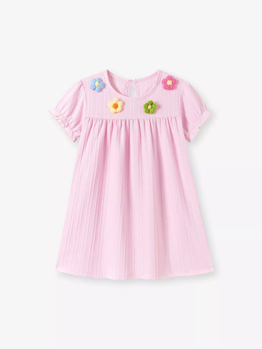 Children's Floral Ruffled Sleeve Dress