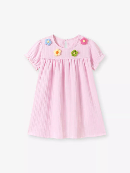 Children's Floral Ruffled Sleeve Dress