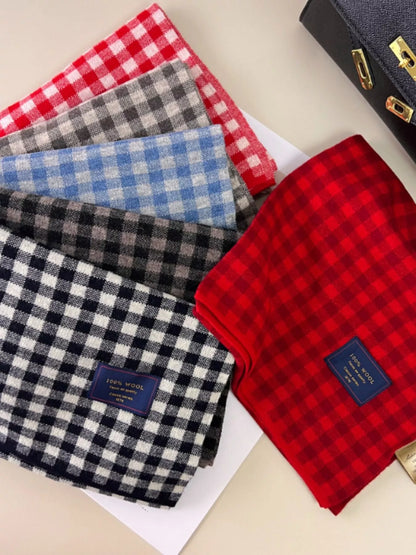 100% Wool Plaid Scarf