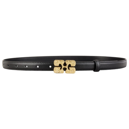 Gold Buckle Leather Belt