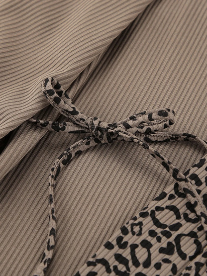 Leopard Cami Cardigan and Shorts 3-Piece Set