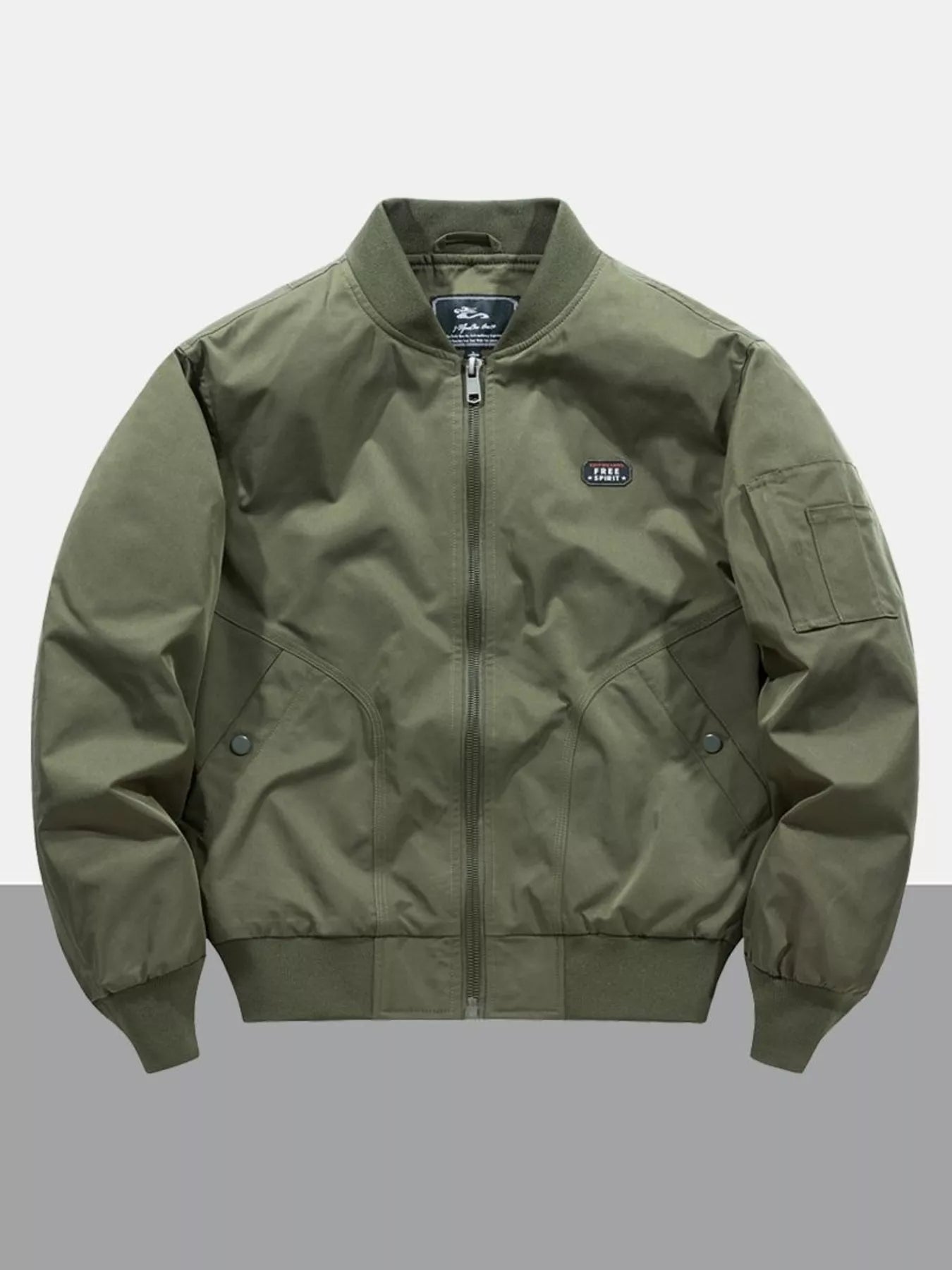 Men's Plus Size Zip Up Long Sleeve Jacket