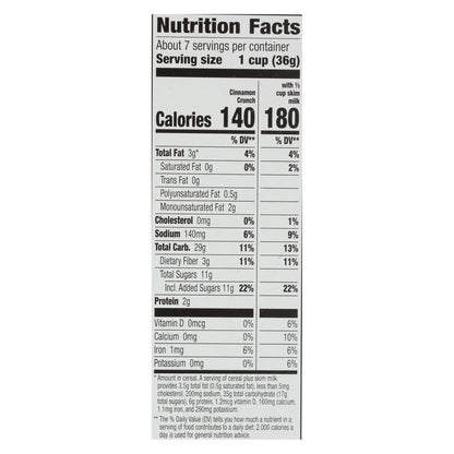 Cascadian Farm Organic Cinnamon Crunch Cereal, 9.2 Oz. (Pack of 10)