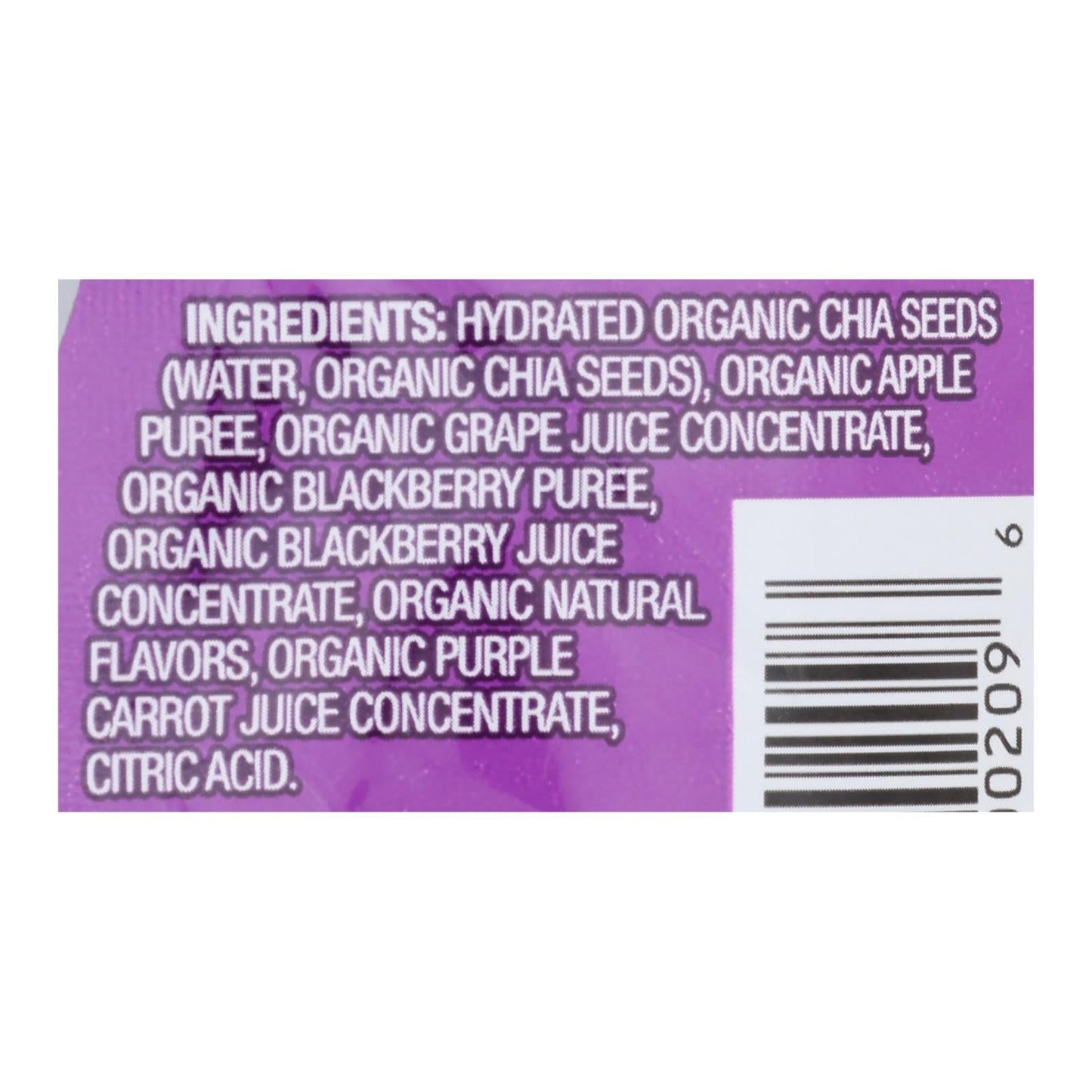 Mamma Chia Squeeze Vitality Snack, Blackberry Bliss - 3.5 Oz. Pack of 16
