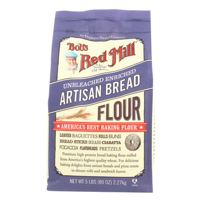 Bob's Red Mill Artisan Bread Flour, 5 Lb Bag - Case of 4
