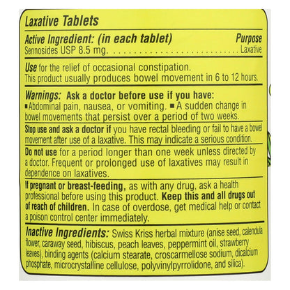 Swiss Kriss Herbal Laxative Tablets (250 Each)