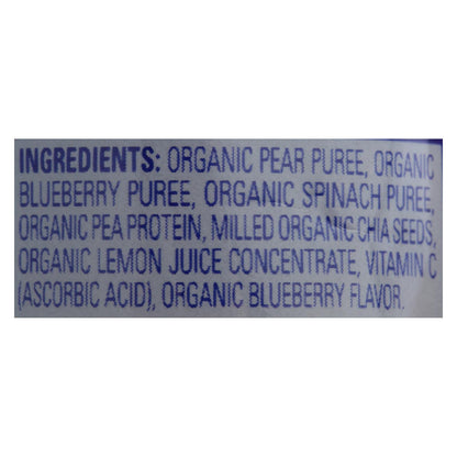 Happy Tot Organic Fiber & Protein Toddler Food - Stage 4 - Pear, Blueberry & Spinach - 16 Pack - 4 Oz