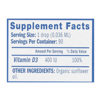 Mommy's Bliss Organic Vitamin D Drops - .11 Fl Oz.