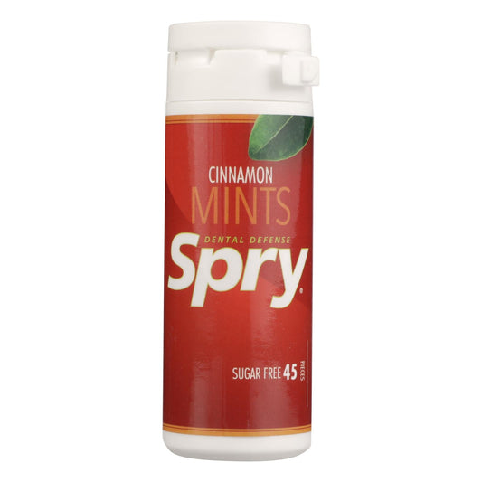 Spry Xylitol Gems - Cinnamon Flavor, Sugar-Free Breath Mints (Pack of 6 - 45 Count Each)