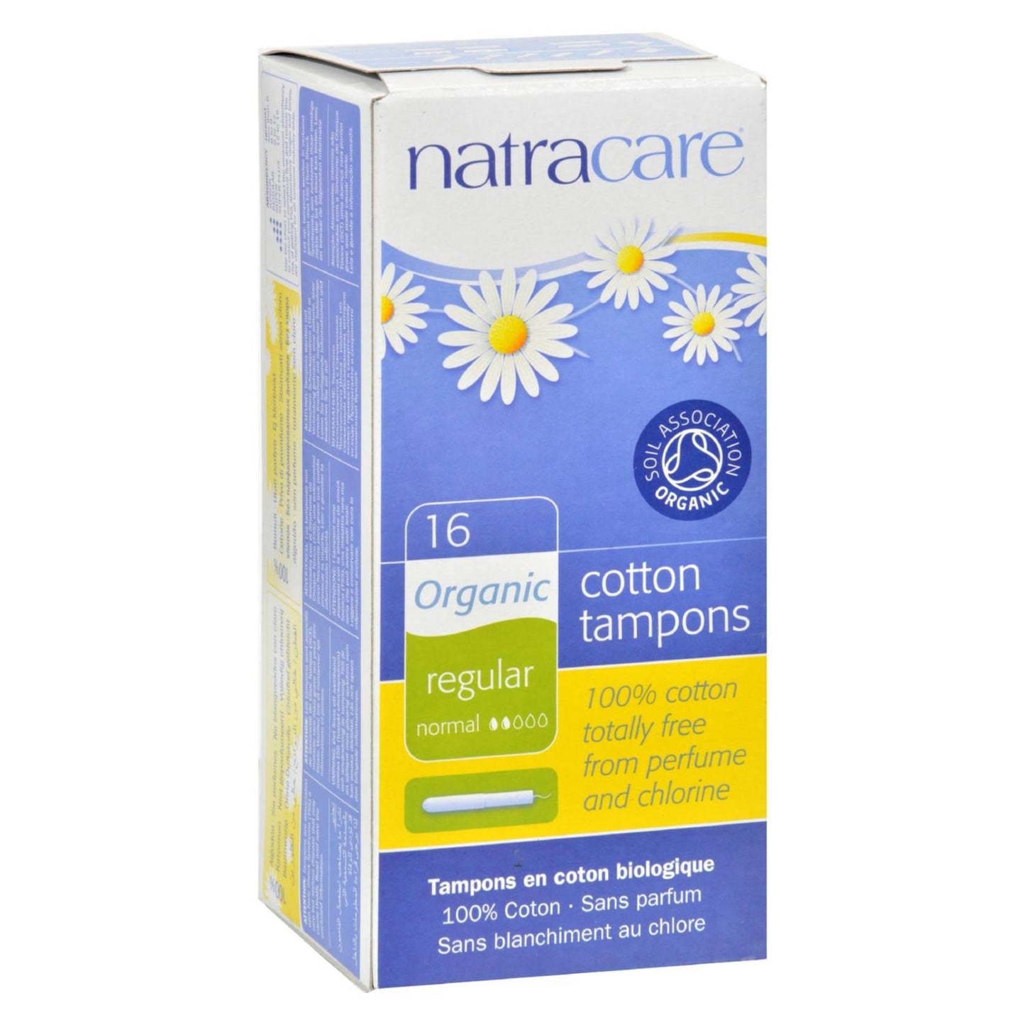 Natracare Organic Cotton Tampons (Pack of 16) Regular with Applicator for Women's Comfort and Protection
