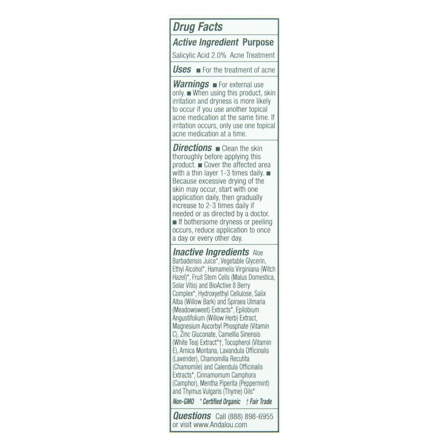 Andalou Naturals Brightening Blemish Vanishing Gel, .6 Oz.