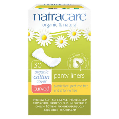 Natracare Natural Curved Panty Liners for Comfortable Daily Protection (Pack of 30)