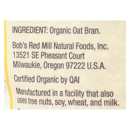 Bob's Red Mill Organic High Fiber Hot Cereal Oat Bran | 4 Pack | 18 Ounces | Rich in Soluble Fiber | Heart-Healthy Breakfast Option