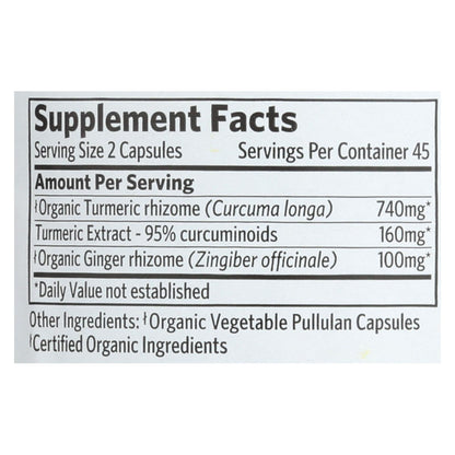 Organic India Turmeric Formula Supplement, 90 Vegetarian Capsules