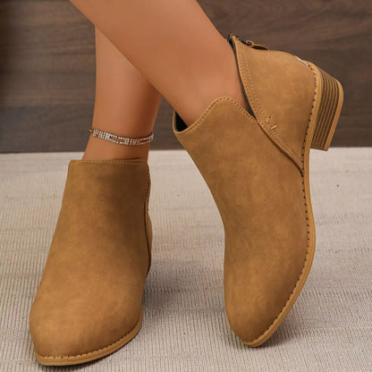 Point Toe Block Heels Boots