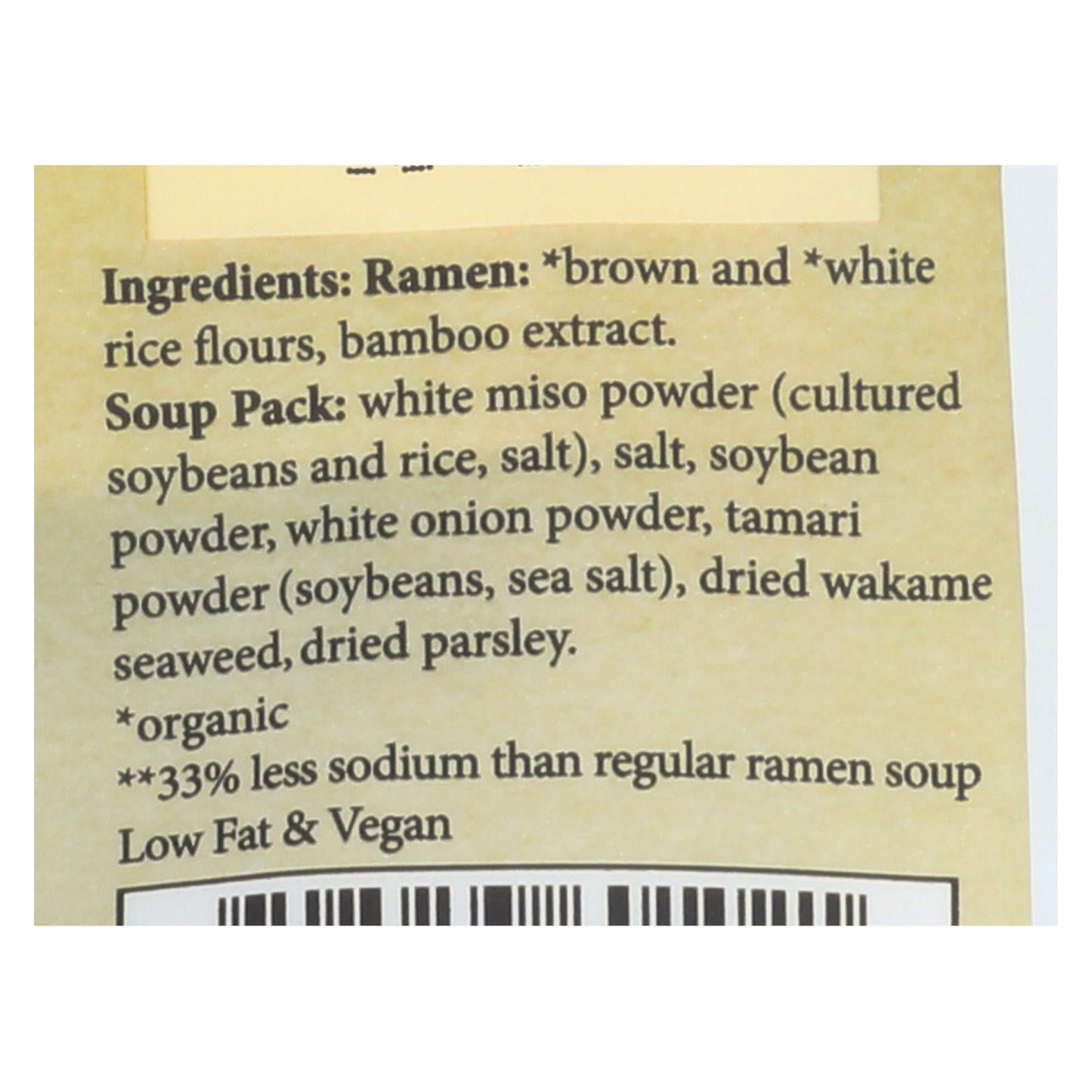 Lotus Foods Organic Jade Pearl Rice Ramen with Miso Soup (10 Pack), 2.8 Oz