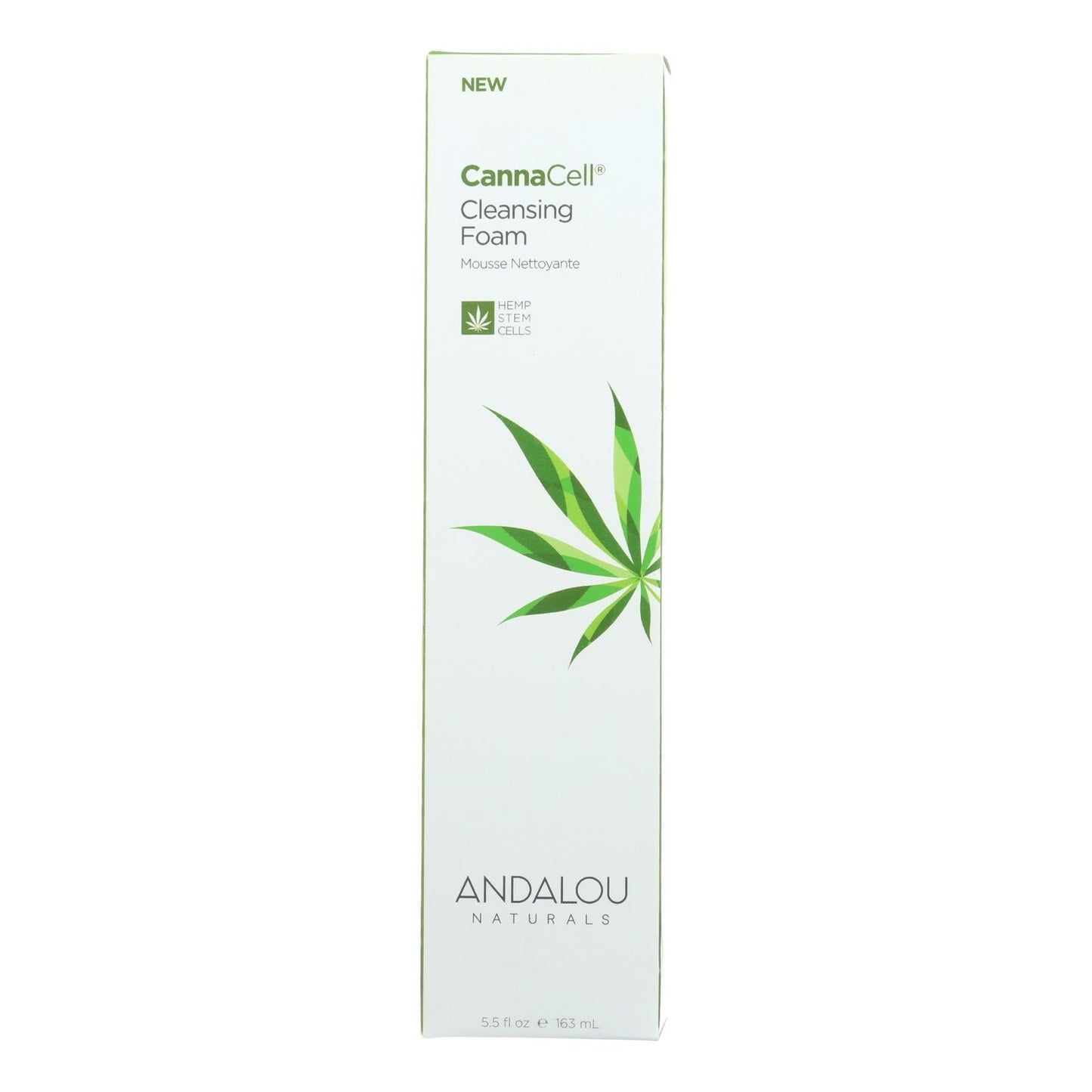 Andalou Naturals Cannacell Hydrating Cleansing Foam | Hemp Seed Oil and Cannabinoids | For All Skin Types | 5.5 fl oz
