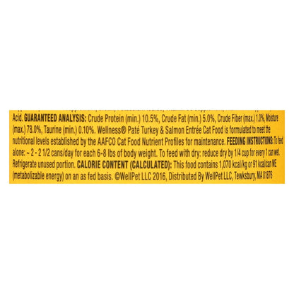 Wellness Pet Products Cat Food - Turkey And Salmon Recipe (Pack of 24) - 3 Oz.