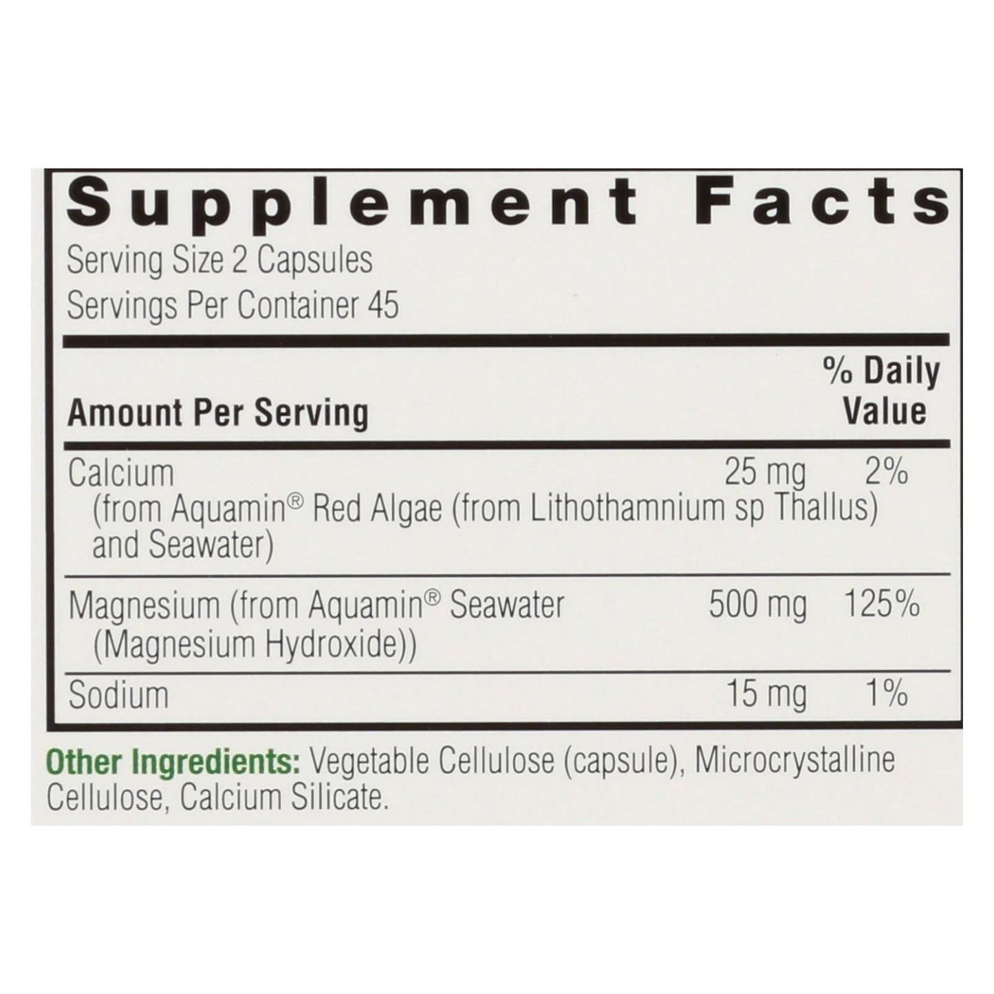 Nature's Answer Plant-Based Magnesium Supplement for Optimal Health (90 Capsules)