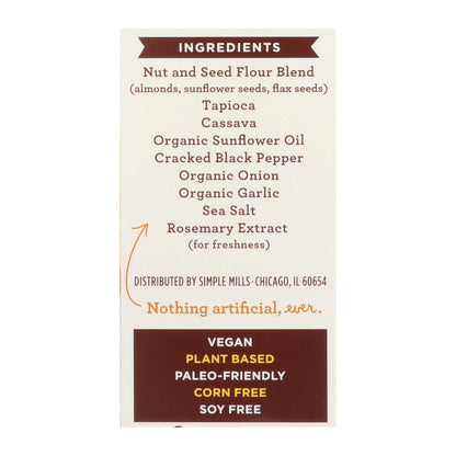 Simple Mills Cracked Black Pepper Almond Flour Crackers Case of 6 4.25 Oz