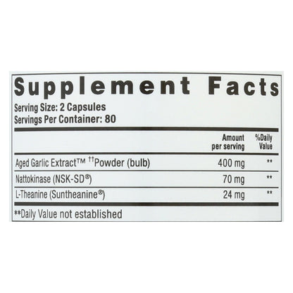 Kyolic Aged Garlic Extract Blood Pressure Support (160 Capsules)
