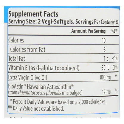 Nutrex Hawaii Bioastin Supreme - 6 mg | 60 Vegetarian Capsules