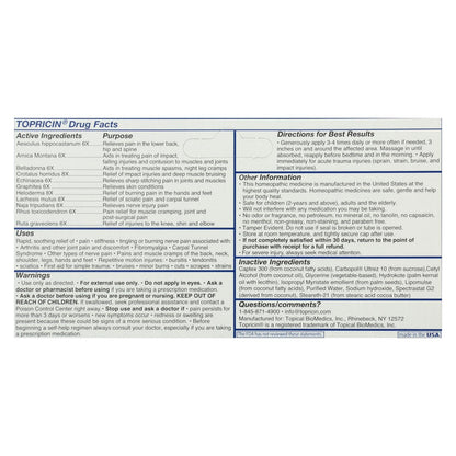 Topricin Anti-Inflammatory Pain Relief Cream - 2 Oz