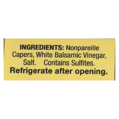 Alessi Premium Capers in White Balsamic Vinegar (Pack of 6 - 3.5 Oz Each)