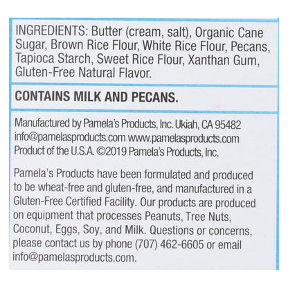 Pamela's Products Gluten-Free Pecan Shortbread Cookies, Case of 6, 6.25 oz.