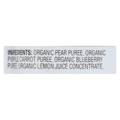 Plum Organics Baby Food Organic Blueberry, Pear & Purple Carrot Puree - 6 Pack (3.5oz Pouches)