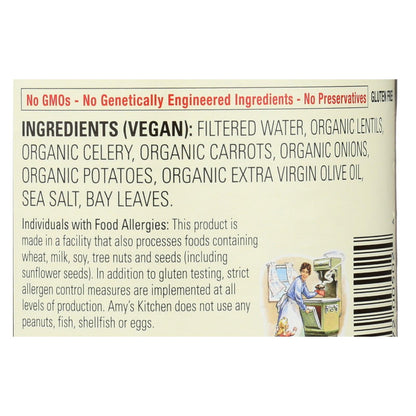 Amy's USDA Organic Lentil Soup, Wholesome & Hearty, 14.5 Oz. (Pack of 12)