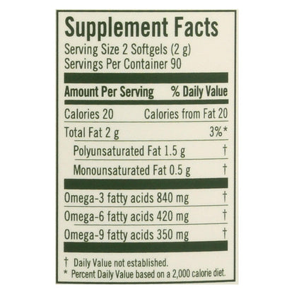 Udo's Oil 369 Blend: Essential Fatty Acid Supplement for Health and Wellness (180 Softgels)