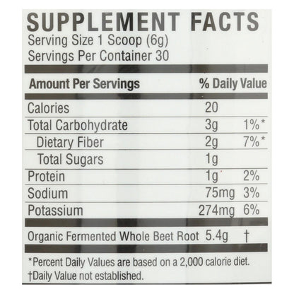 Nature's Answer Whole Beets Root Powder for Heart Health, 6.34 Oz. Jar