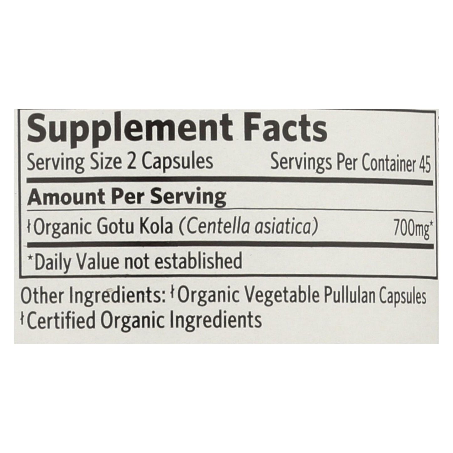 Organic India Gotu Kola Wellness Supplements, 90 Vegan Capsules