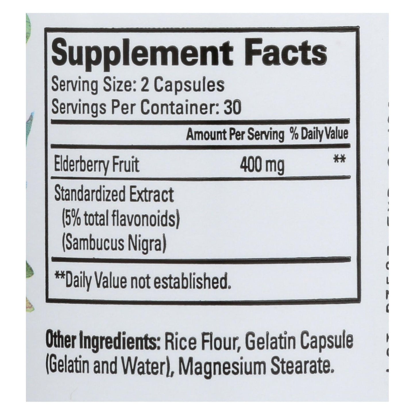 Quantum Elderberry Immune Defense Extract: 60 Capsules, 400mg Each