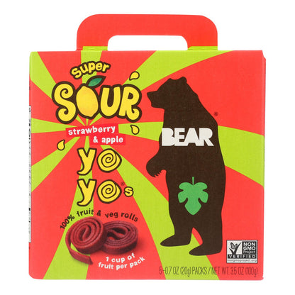 Bear Real Fruit Yoyo Straw Apple, 6-Pack, 3.5 Oz. Each