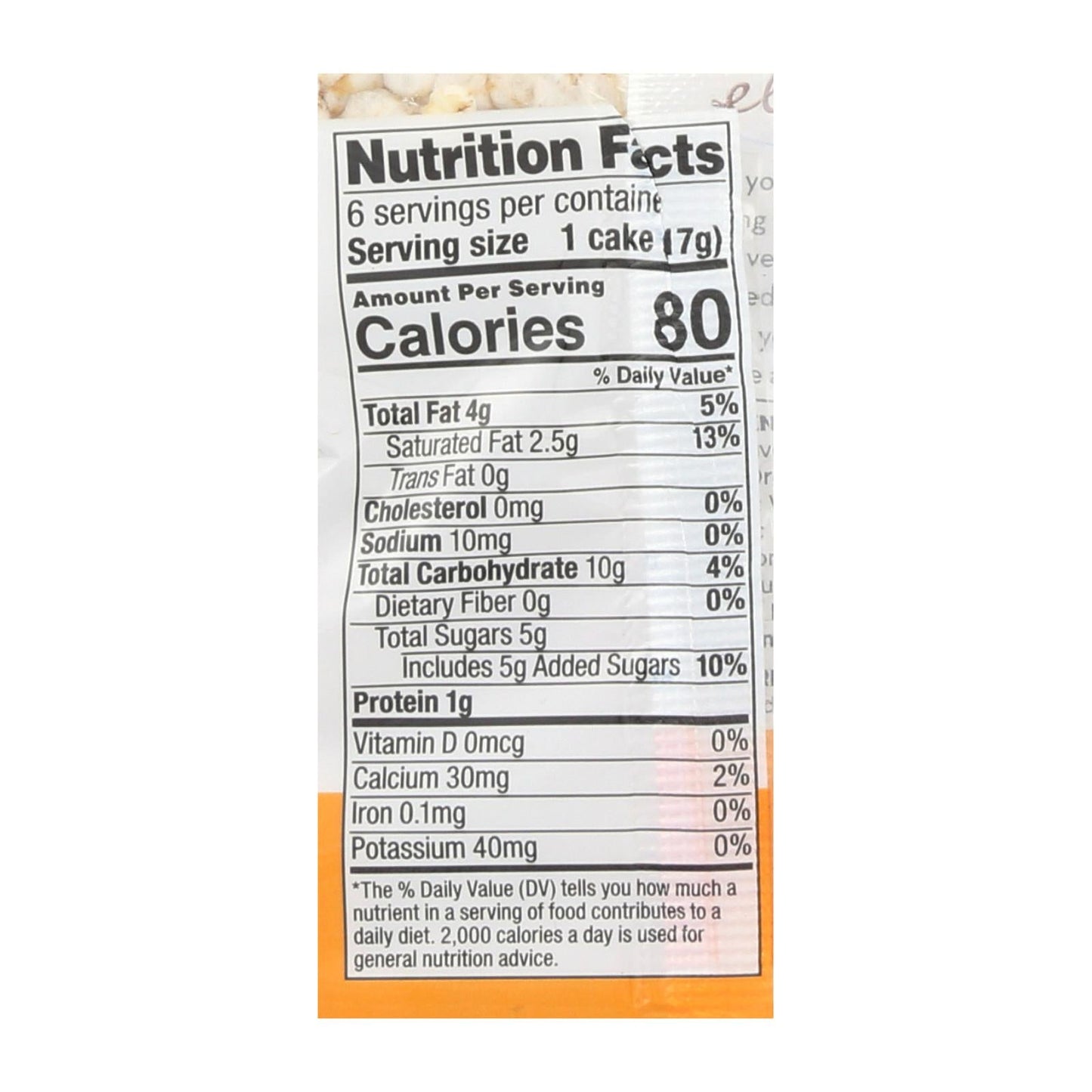 Element Organic Vanilla Orange Dipped Rice Cakes, Case of 6 (3.5 oz Each)
