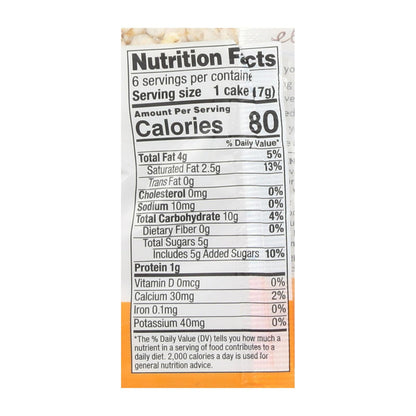 Element Organic Vanilla Orange Dipped Rice Cakes, Case of 6 (3.5 oz Each)
