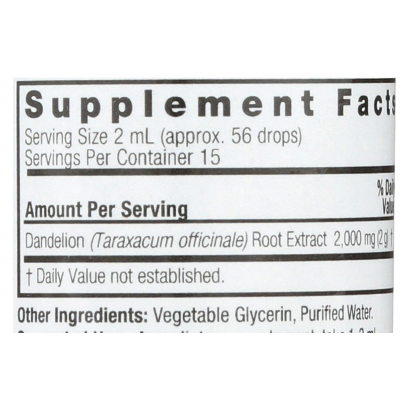 Nature's Answer Dandelion Root Extract (Alcohol-Free) - 2,000mg