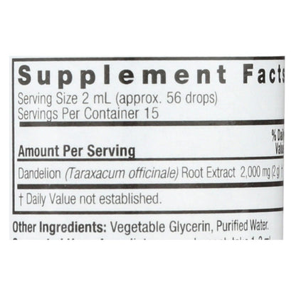 Nature's Answer Dandelion Root Extract (Alcohol-Free) - 2,000mg