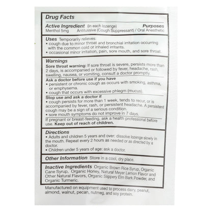 Quantum Research Organic Cough Relief Lozenges: Meyer Lemon & Honey (18-Lozenge Pack)