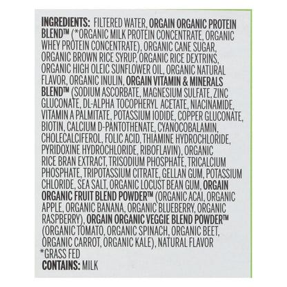 Orgain Organic Vanilla Bean Nutrition Shake - 11 Fl Oz (Pack of 12)