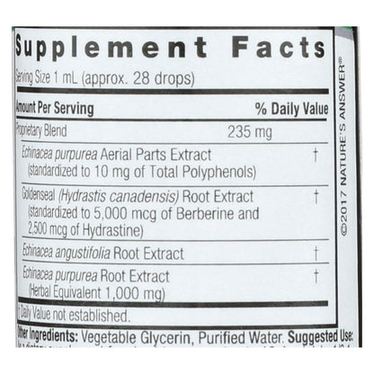Nature's Answer Echinacea Goldenseal Extract: Immune Support