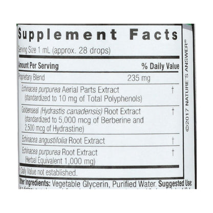 Nature's Answer Echinacea Goldenseal Extract: Immune Support