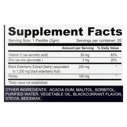 Sambucol Black Elderberry Pastilles, Immune Support with Antioxidants, (Pack of 20)